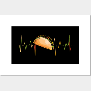 Heartbeat Taco Heartbeat Mexico Cinco De Mayo Posters and Art